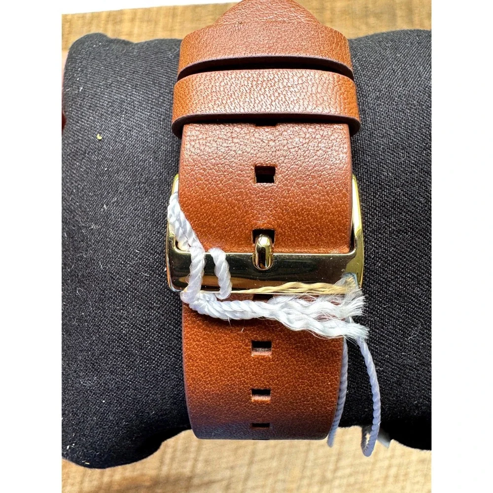 Coach Charles Gold Dial Watch with a Brown Leather Strap (Model 14602433)